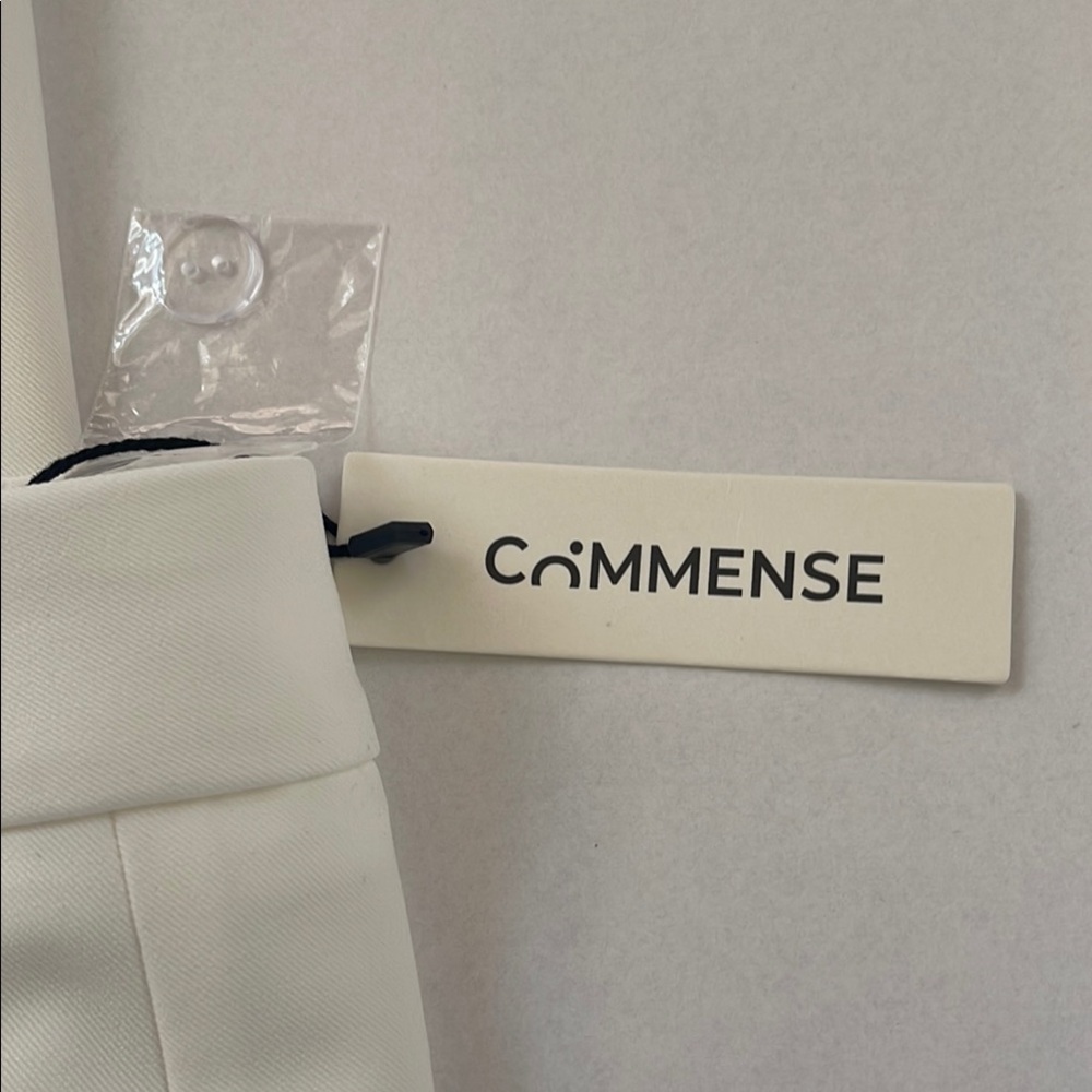 The Commense White Wide Leg Pants with Flowing Relaxed Fit size large - Picture 7 of 11